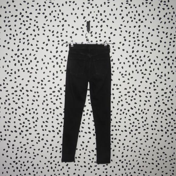 Agolde Black Wash Denim Sophie Cropped Skinny Jeans - Picture 6 of 11